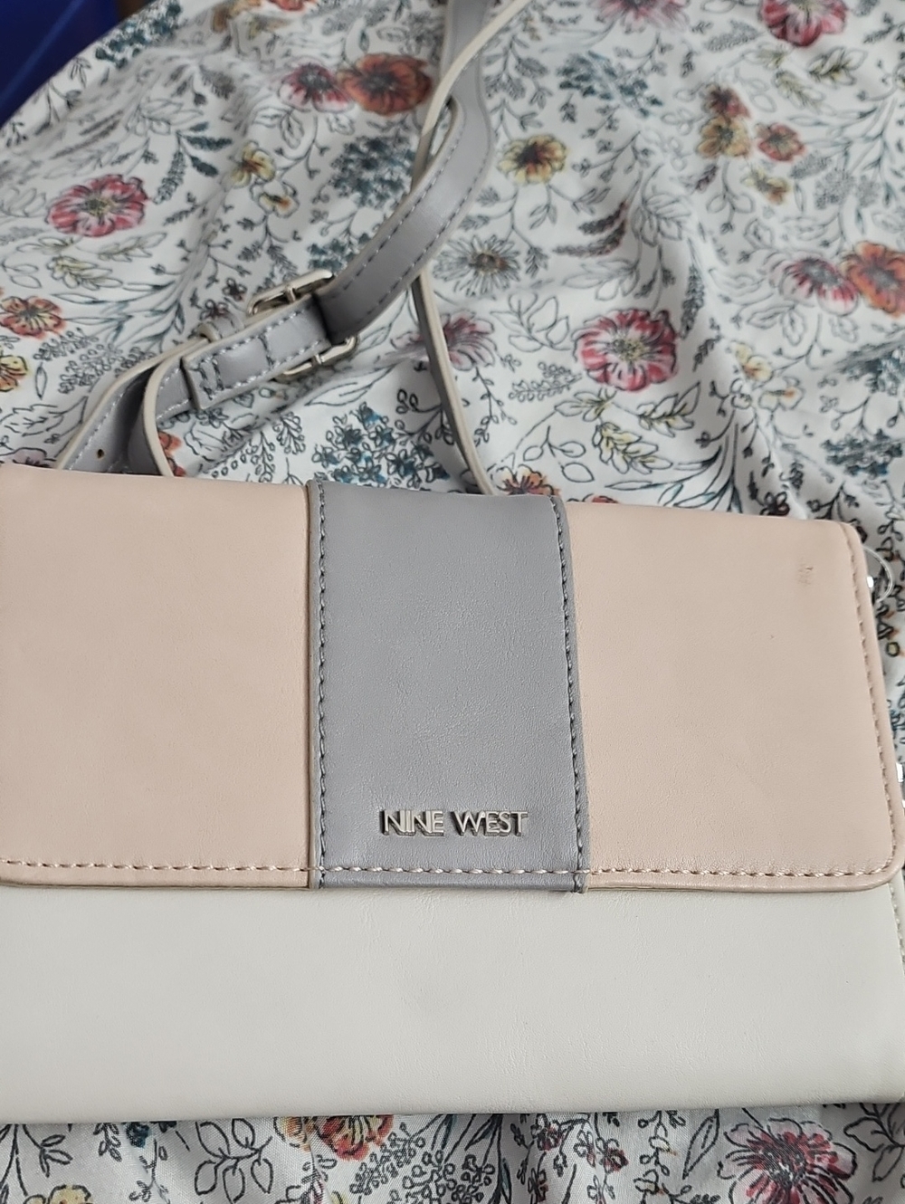 Nine West Pink, Gray & White Colorblock Crossbody